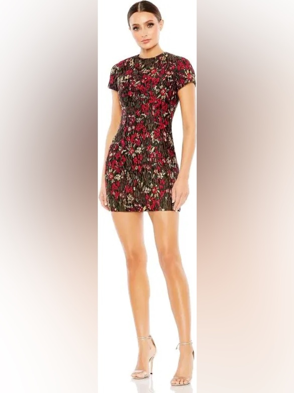 Mac Duggal Midnight Garden Glam Floral Brocade Mini Dress NWT Size 2